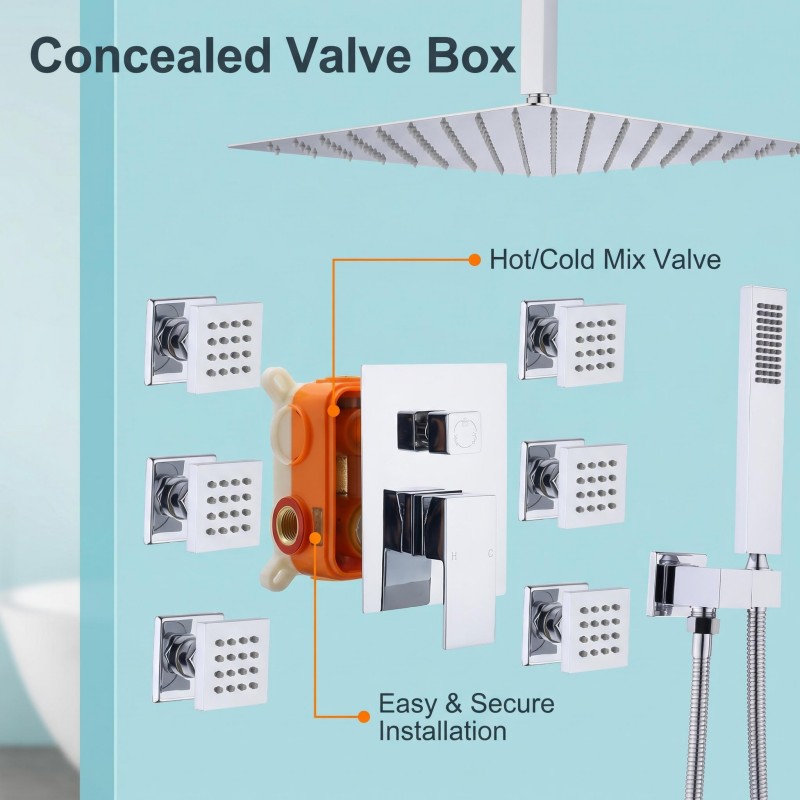 Built-in Bathtub and Shower Set